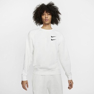 Hanorace Nike Sportswear Swoosh French Terry Crew Barbati Albi Negrii | IVWQ-46273